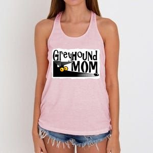 Greyhound Mom (Black) Women's Knotted Racerback Tank