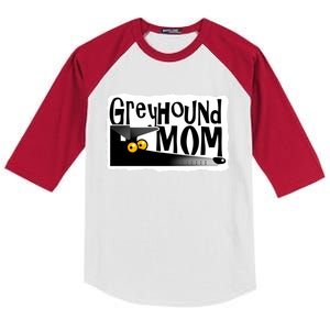 Greyhound Mom (Black) Kids Colorblock Raglan Jersey