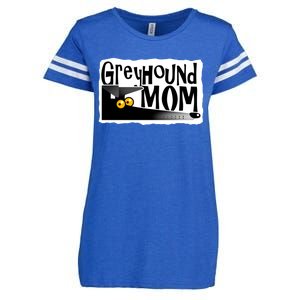 Greyhound Mom (Black) Enza Ladies Jersey Football T-Shirt