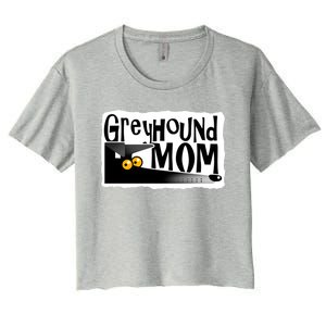 Greyhound Mom (Black) Women's Crop Top Tee