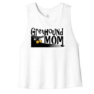 Greyhound Mom (Black) Women's Racerback Cropped Tank