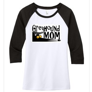 Greyhound Mom (Black) Women's Tri-Blend 3/4-Sleeve Raglan Shirt