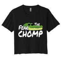 Gator Mascot Back To School Fear The Chomp Florida Game Women's Crop Top Tee