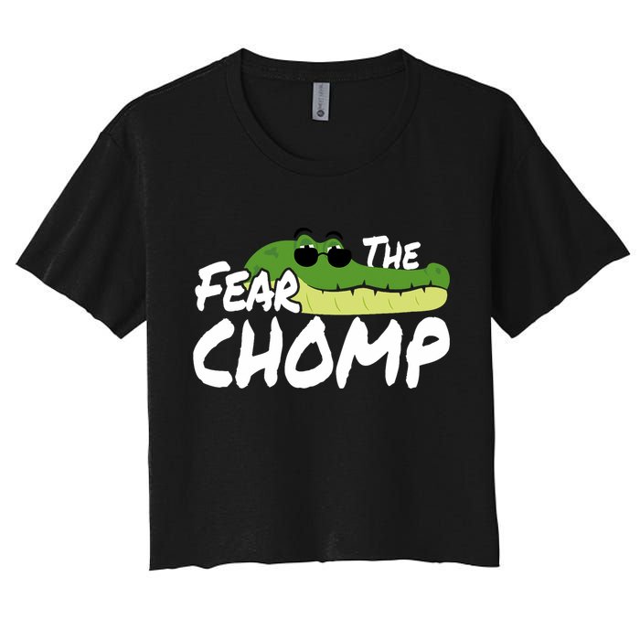 Gator Mascot Back To School Fear The Chomp Florida Game Women's Crop Top Tee