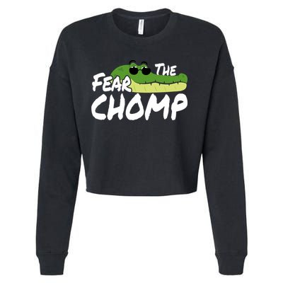 Gator Mascot Back To School Fear The Chomp Florida Game Cropped Pullover Crew