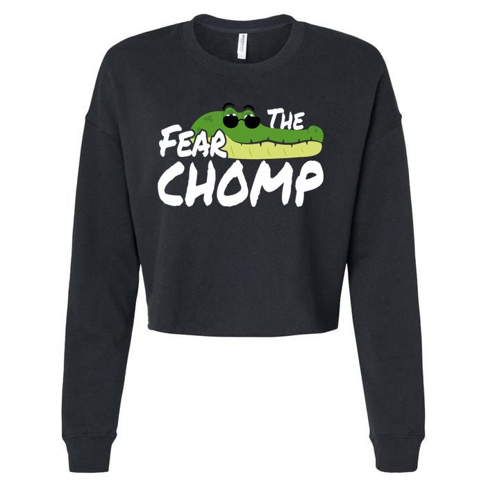Gator Mascot Back To School Fear The Chomp Florida Game Cropped Pullover Crew