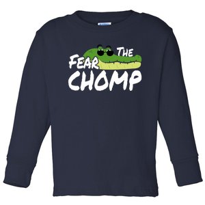 Gator Mascot Back To School Fear The Chomp Florida Game Toddler Long Sleeve Shirt