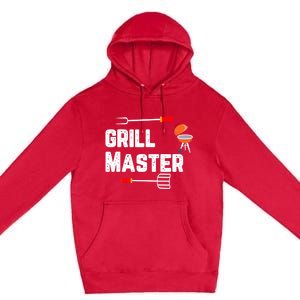 Grill Master Charcoal BBQ Cook Funny Foodie Chef Premium Pullover Hoodie