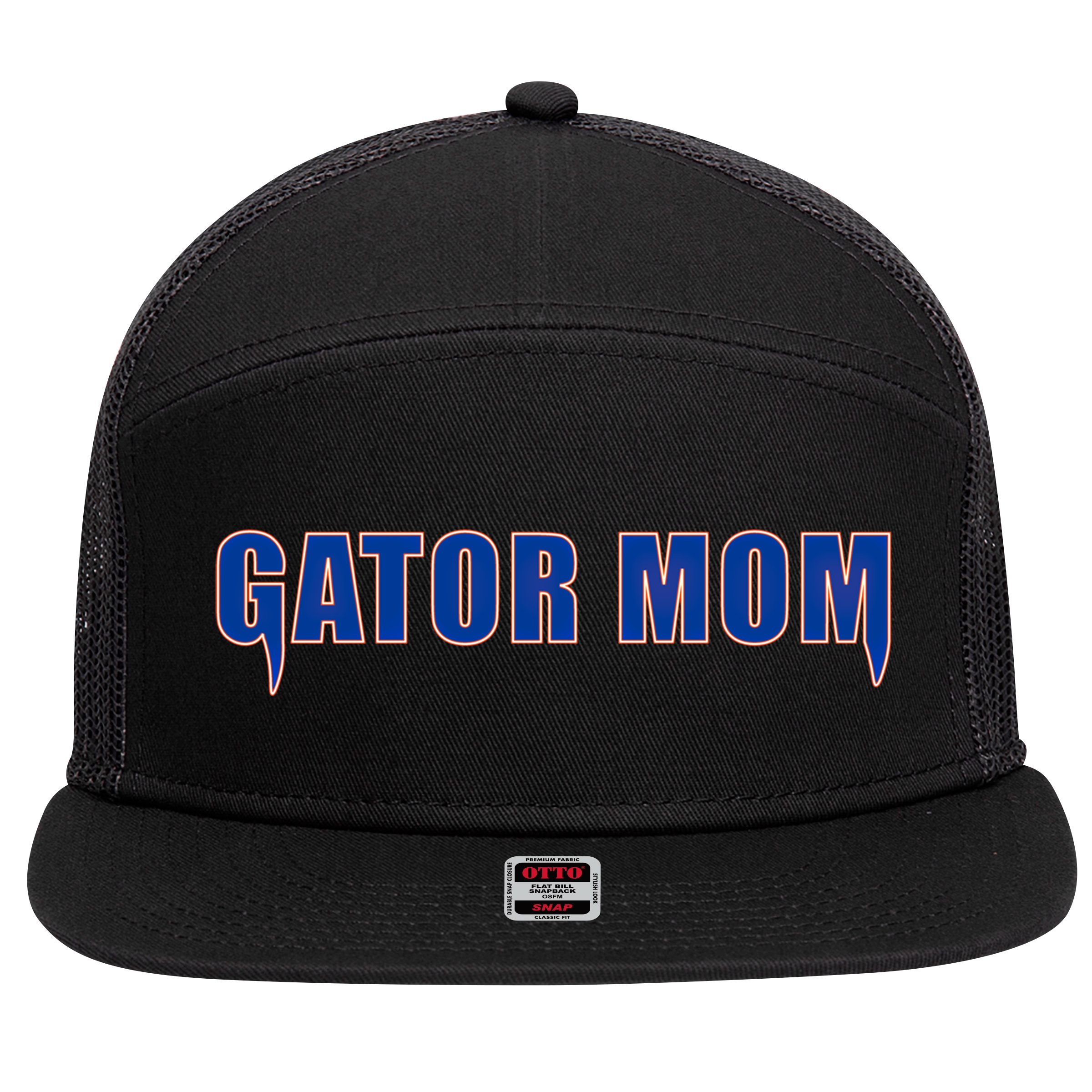 Gator Mom College Football Gift 7 Panel Mesh Trucker Snapback Hat