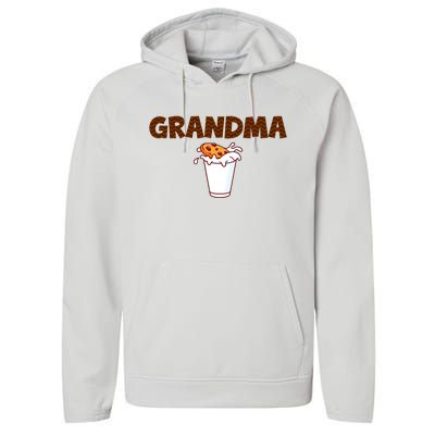 Grandma Milk Cookies Theme 1st Birthday Party Matching Performance Fleece Hoodie