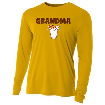 Grandma Milk Cookies Theme 1st Birthday Party Matching Cooling Performance Long Sleeve Crew