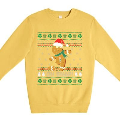 Gingerbread Man Cookie Ugly Sweater Oh Snap Christmas Premium Crewneck Sweatshirt