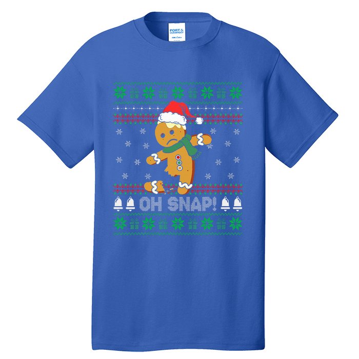 Gingerbread Man Cookie Ugly Sweater Oh Snap Christmas Tall T-Shirt