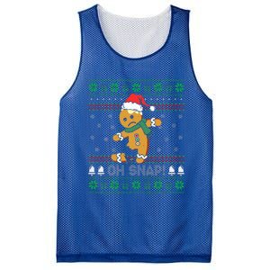 Gingerbread Man Cookie Ugly Sweater Oh Snap Christmas Mesh Reversible Basketball Jersey Tank