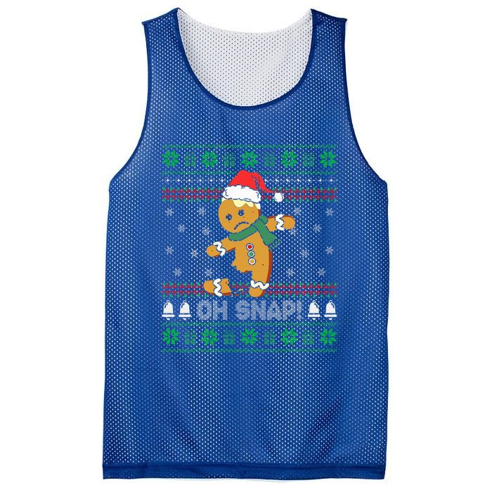 Gingerbread Man Cookie Ugly Sweater Oh Snap Christmas Mesh Reversible Basketball Jersey Tank