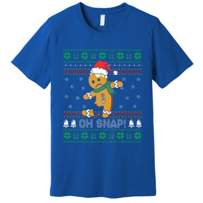 Gingerbread Man Cookie Ugly Sweater Oh Snap Christmas Premium T-Shirt