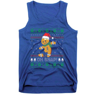 Gingerbread Man Cookie Ugly Sweater Oh Snap Christmas Tank Top