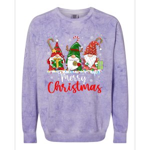 Gnomes Merry Christmas Light Family Gnome Xmas Colorblast Crewneck Sweatshirt