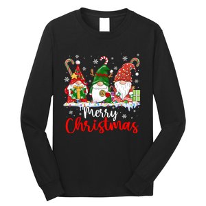 Gnomes Merry Christmas Light Family Gnome Xmas Long Sleeve Shirt