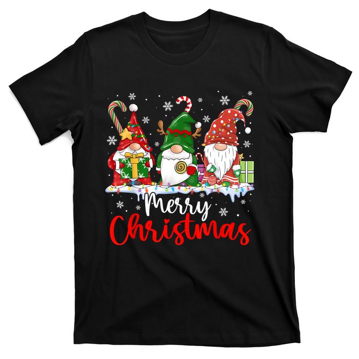 Gnomes Merry Christmas Light Family Gnome Xmas T-Shirt