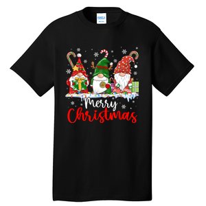 Gnomes Merry Christmas Light Family Gnome Xmas Tall T-Shirt