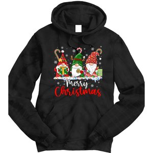 Gnomes Merry Christmas Light Family Gnome Xmas Tie Dye Hoodie