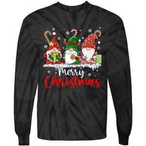 Gnomes Merry Christmas Light Family Gnome Xmas Tie-Dye Long Sleeve Shirt