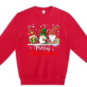 Gnomes Merry Christmas Light Family Gnome Xmas Premium Crewneck Sweatshirt