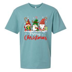 Gnomes Merry Christmas Light Family Gnome Xmas Sueded Cloud Jersey T-Shirt