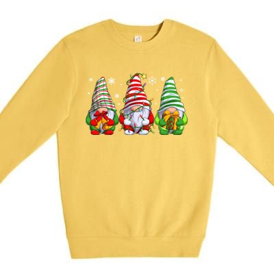 Gnomes Merry Christmas Pajama Gift Premium Crewneck Sweatshirt