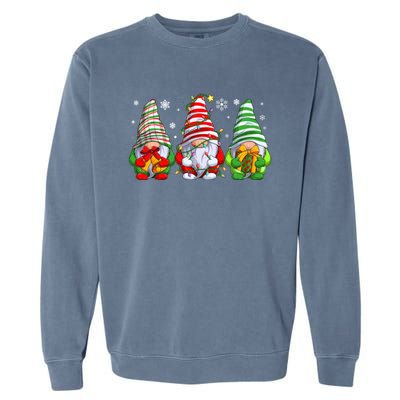 Gnomes Merry Christmas Pajama Gift Garment-Dyed Sweatshirt