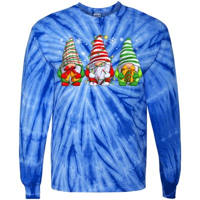 Gnomes Merry Christmas Pajama Gift Tie-Dye Long Sleeve Shirt