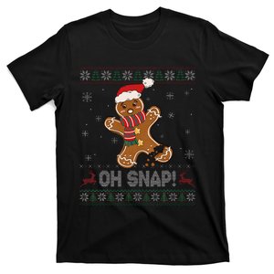 Gingerbread Man Cookie Baking Oh Snap Ugly Christmas Sweater T-Shirt