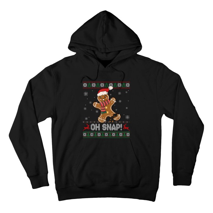 Gingerbread Man Cookie Baking Oh Snap Ugly Christmas Sweater Hoodie