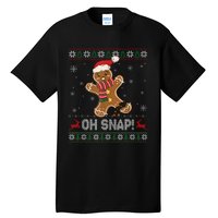 Gingerbread Man Cookie Baking Oh Snap Ugly Christmas Sweater Tall T-Shirt