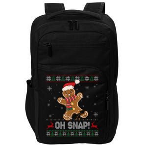 Gingerbread Man Cookie Baking Oh Snap Ugly Christmas Sweater Impact Tech Backpack