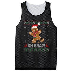 Gingerbread Man Cookie Baking Oh Snap Ugly Christmas Sweater Mesh Reversible Basketball Jersey Tank