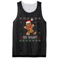 Gingerbread Man Cookie Baking Oh Snap Ugly Christmas Sweater Mesh Reversible Basketball Jersey Tank