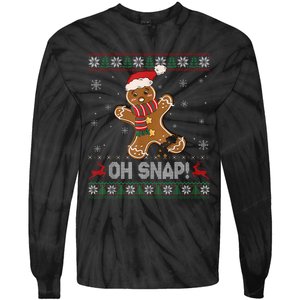 Gingerbread Man Cookie Baking Oh Snap Ugly Christmas Sweater Tie-Dye Long Sleeve Shirt