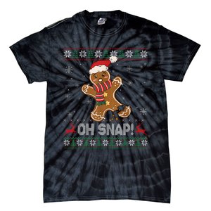 Gingerbread Man Cookie Baking Oh Snap Ugly Christmas Sweater Tie-Dye T-Shirt