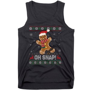 Gingerbread Man Cookie Baking Oh Snap Ugly Christmas Sweater Tank Top