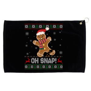 Gingerbread Man Cookie Baking Oh Snap Ugly Christmas Sweater Grommeted Golf Towel