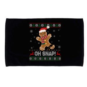 Gingerbread Man Cookie Baking Oh Snap Ugly Christmas Sweater Microfiber Hand Towel