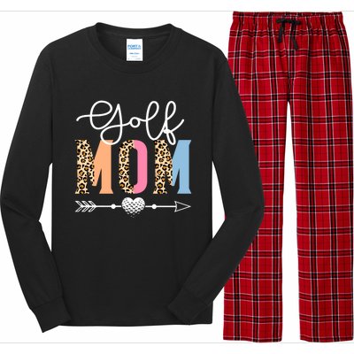 Golf Mom Cute Golf Game Mother's Day Leopard Cool Gift Long Sleeve Pajama Set