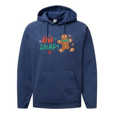 Gingerbread Man Cookie Xmas Oh Snap Funny Cute Christmas Performance Fleece Hoodie