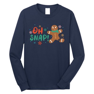 Gingerbread Man Cookie Xmas Oh Snap Funny Cute Christmas Long Sleeve Shirt