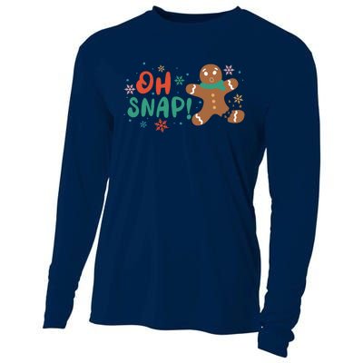 Gingerbread Man Cookie Xmas Oh Snap Funny Cute Christmas Cooling Performance Long Sleeve Crew