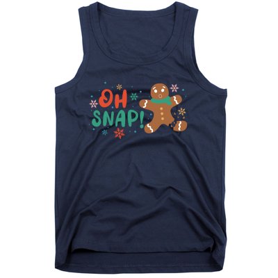 Gingerbread Man Cookie Xmas Oh Snap Funny Cute Christmas Tank Top