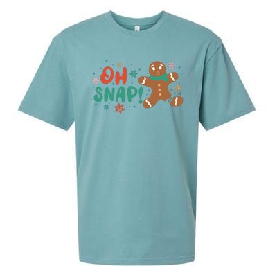 Gingerbread Man Cookie Xmas Oh Snap Funny Cute Christmas Sueded Cloud Jersey T-Shirt