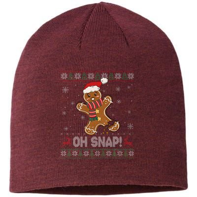 Gingerbread Man Cookie Baking Oh Snap Ugly Christmas Sweater Sustainable Beanie